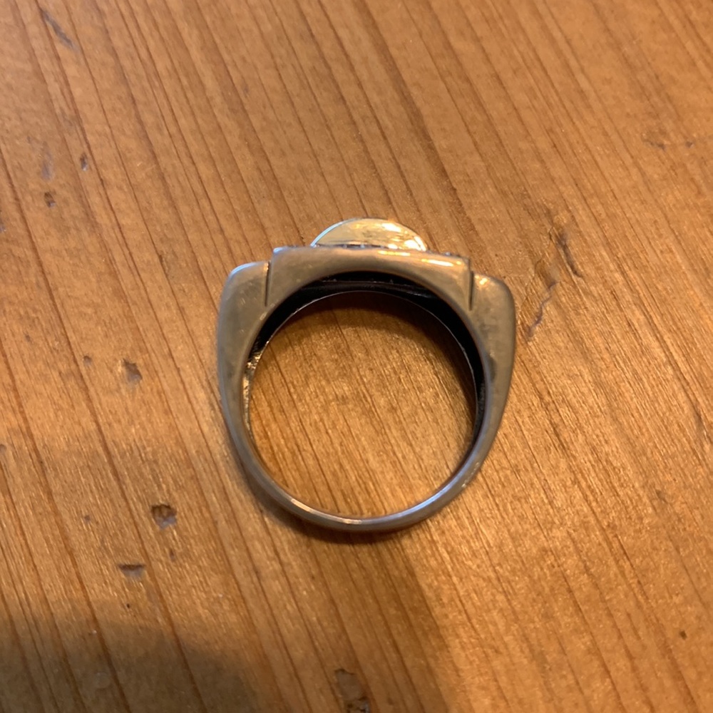 Unique Silver Ring With Plated Elevation In Cente… - image 2